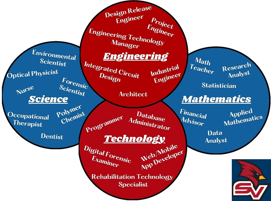 SVSU STEM Majors with Cardinal Head